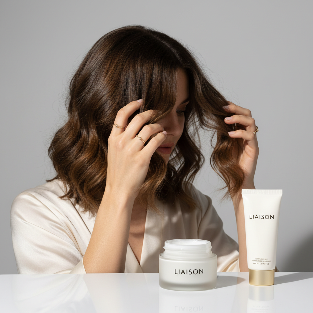 Liaison Hair Texture Balm – Model Using Balm
