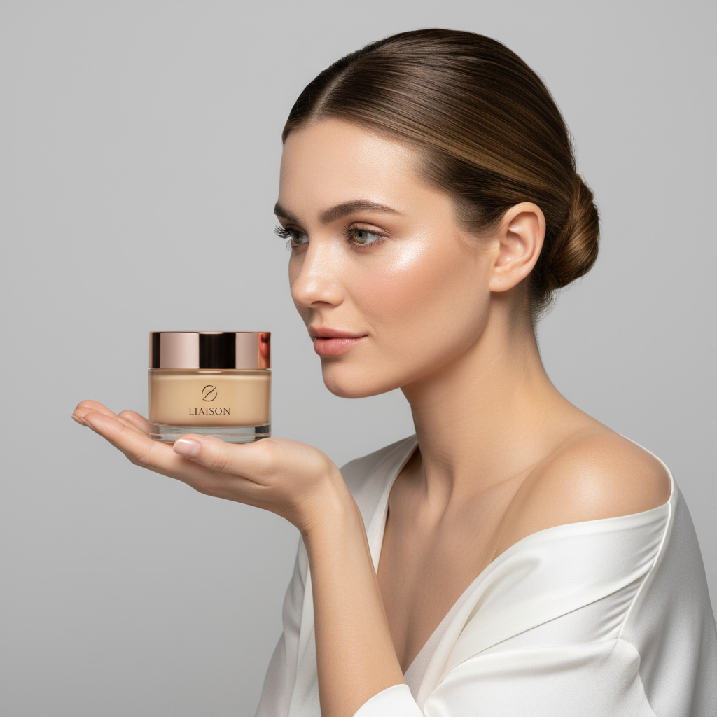 Liaison Invigorating Cleansing Body Gel – Female Model Holding Product