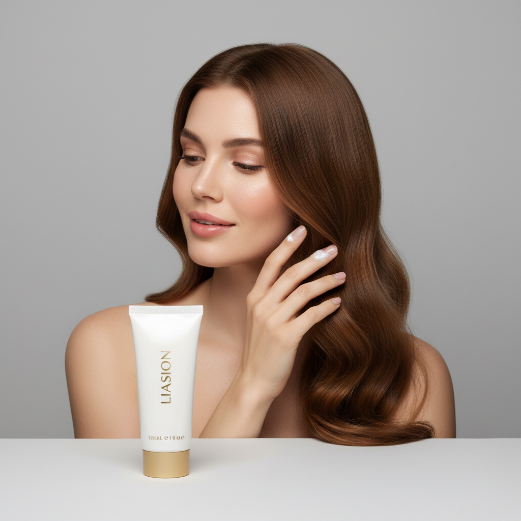Liaison Silky Leave-In Cream – Model Using Product