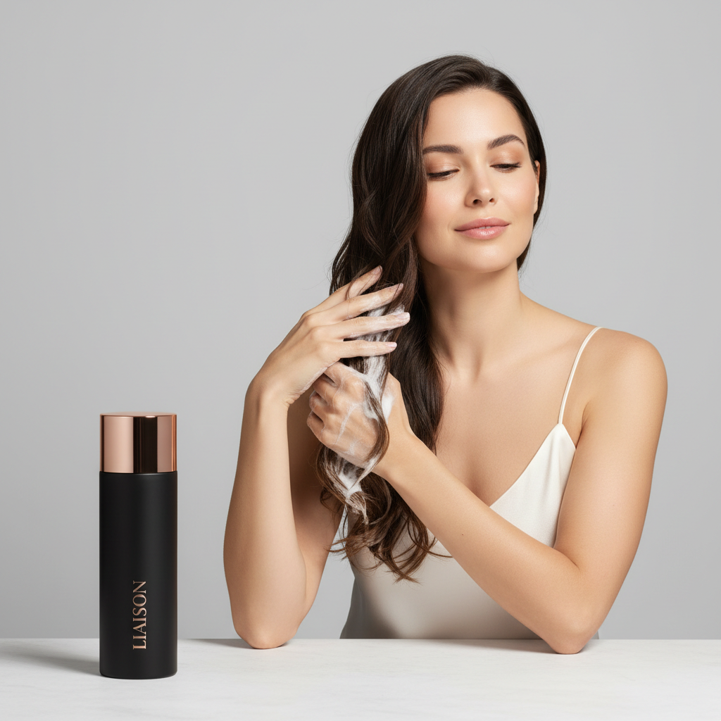 Liaison Daily Hydrating Conditioner – Model Using Product