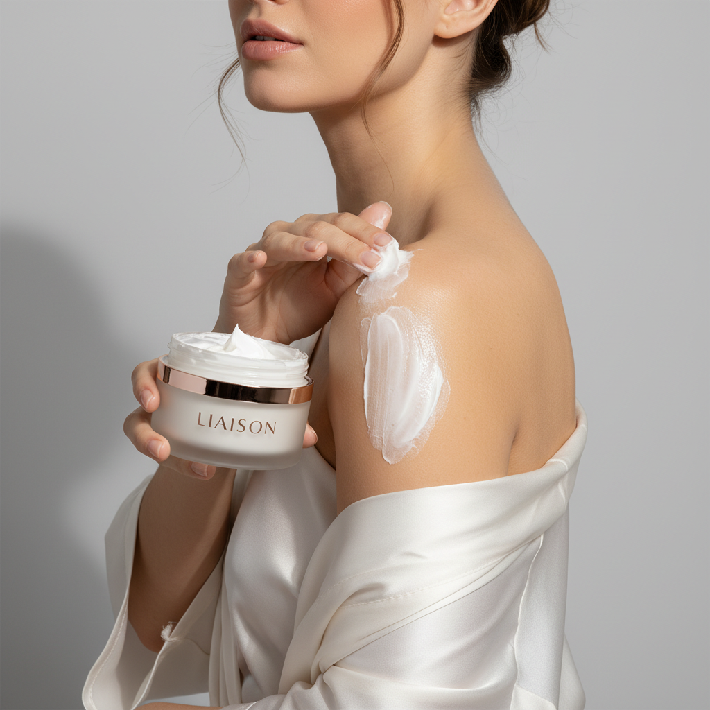 Liaison Hydrating Body Butter – Female Model Using Body Butter