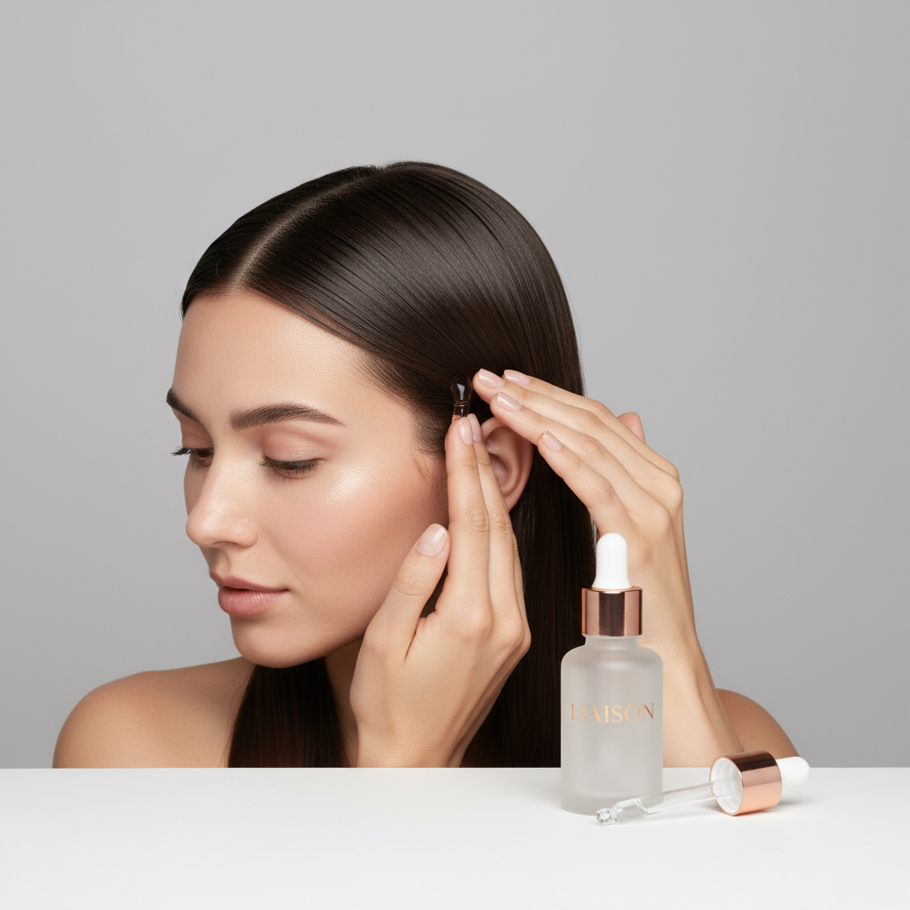 Liaison Scalp Revival Serum – Model Massaging Scalp