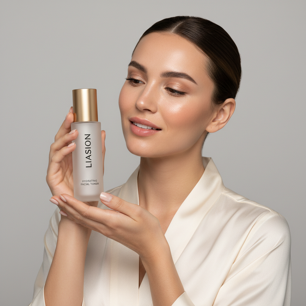 Female model holding Liaison Hydrating Facial Toner